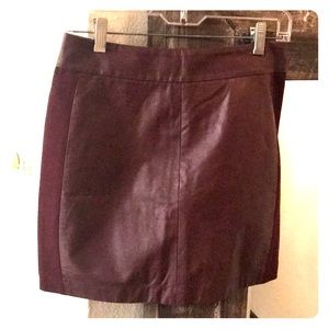 Paige Brand Cabernet Color Leather Mini Skirt